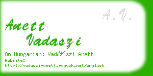 anett vadaszi business card